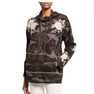 NWT Johnny Was "Santal" Turtle Neck Moonlight Camo Embroidered Sweatshirt Sz PL